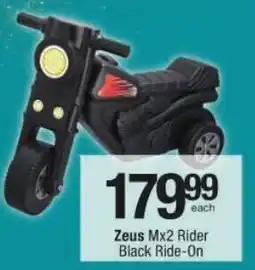 Checkers Zeus Mx2 Rider Black Ride-On offer