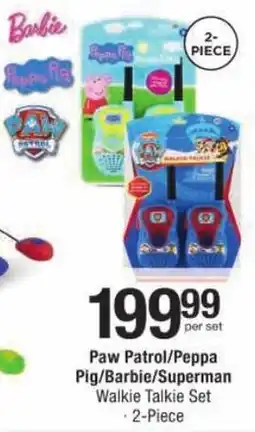 Checkers Paw Patrol/ Peppa Pig/ Barbie/ Superman Walkie Talkie Set offer