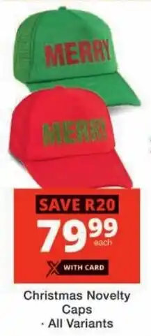 Checkers Christmas Novelty Caps offer