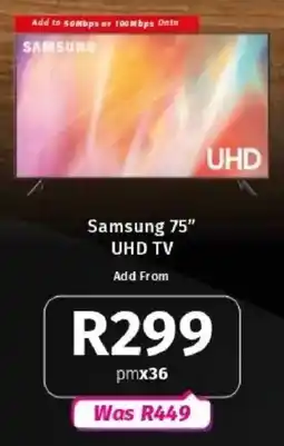 Vodacom Samsung 75" UHD TV offer