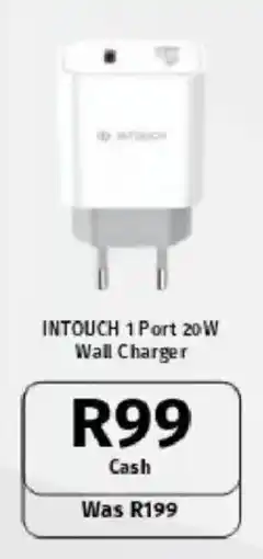 Vodacom INTOUCH 1 Port 20 W Wall Charger offer