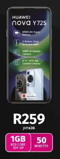 Vodacom HUAWEI Nova Y72s offer