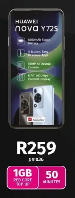 Vodacom HUAWEI Nova Y72s offer