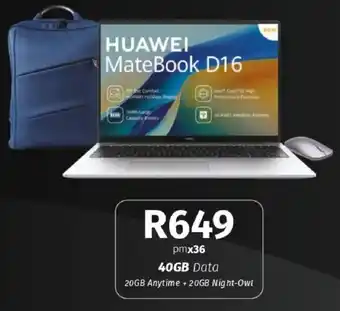 Vodacom HUAWEI MateBook D16 offer