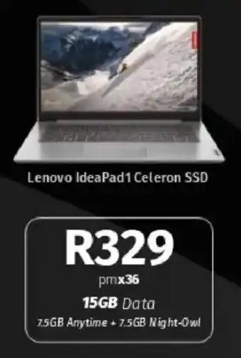 Vodacom Lenovo IdeaPad 1 Celeron SSD offer