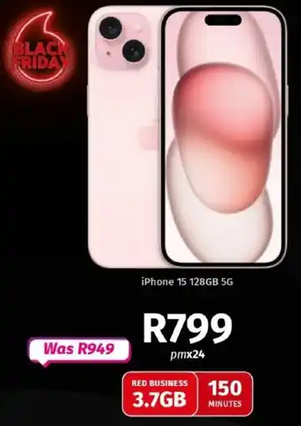 Vodacom iPhone 15 128GB 5G offer