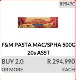 KitKat Cash and Carry F&M pasta macaroni/ spaghetti asst offer