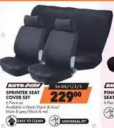 Midas Autogear 6 Piece Sprinter Seat Cover Set SA160/1/2/3 offer