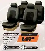 Midas Autogear 9 Piece Velour Seat Cover Set (Black) SA495 offer