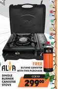 Midas Alva Single Burner Canister Stove CCR101 Free Butane Canister offer