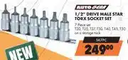 Midas Autogear 1/2 Drive Male Star Torx Socket Set 7 Pce Set SK7PC offer