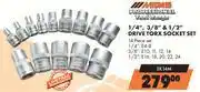 Midas Midas Professional Tool Range 14 Pce Drive Torx Socket Set 1/4,3/8 & 1/2 SK14M offer