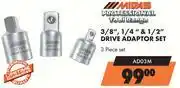 Midas Midas Professional Drive Adaptor Set 3/8,1/4 & 1/2 3 Piece Set AD03M offer