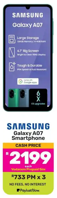 Game SAMSUNG Galaxy A07 Smartphone offer