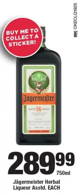 OK Liquor Jägermeister Herbal Liqueur Asstd. offer