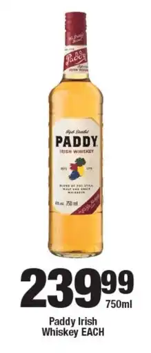 OK Liquor Paddy Irish Whiskey offer