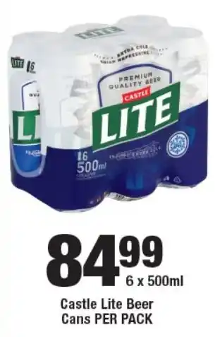 OK Liquor Castle Lite Beer Cans offer