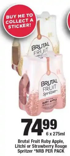 OK Liquor Brutal Fruit Ruby Apple, Litchi or Strawberry Rouge Spritzer offer