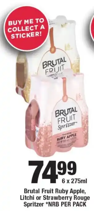 OK Liquor Brutal Fruit Ruby Apple, Litchi or Strawberry Rouge Spritzer offer