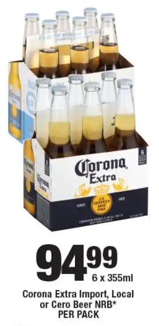 Corona Extra Import, Local or Cero Beer NRB