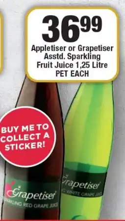 OK Liquor Appletiser or Grapetiser Asstd. Sparkling Fruit Juice offer