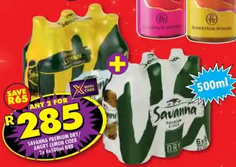 Shoprite Liquor Savanna premium dry/ angry lemon cider nrb offer