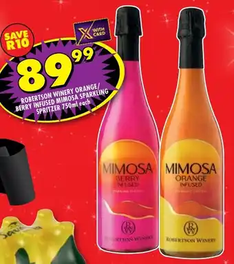 Shoprite Liquor Robertson winery orange/ berry infused mimosa sparkling spritzer offer