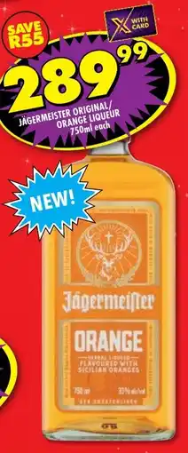 Shoprite Liquor Jägermeister original/ orange liqueur offer