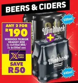 Shoprite Liquor Windhoek premium draught beer nrb/ cans offer