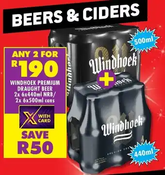 Shoprite Liquor Windhoek premium draught beer nrb/ cans offer