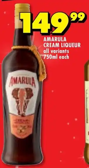 Shoprite Liquor Amarula cream liqueur offer