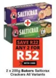 Checkers Bakers Salticrax Crackers All Variants offer