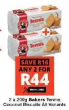 Checkers Bakers Tennis Coconut Biscuits All Variants offer