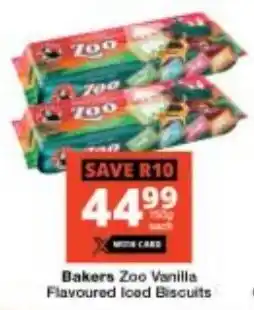 Checkers Bakers Zoo Vanilla Flavoured Iced Biscuits offer