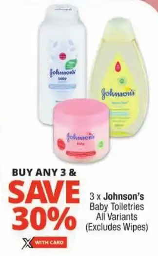 Checkers Johnson's Baby Toiletries All Variants offer