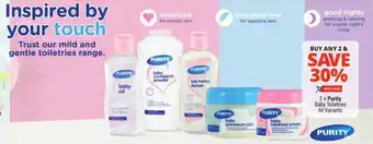 Checkers Purity Baby Toiletries All Variants offer