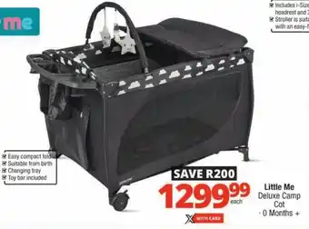 Checkers Little Me Deluxe Camp Cot offer