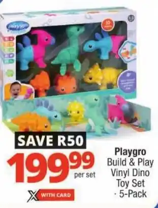 Checkers Playgro Build & Play Vinyl Dino Toy Set offer