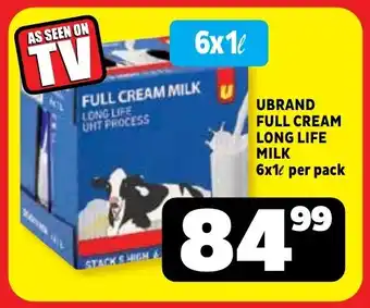 Usave Ubrand full cream long life milk offer