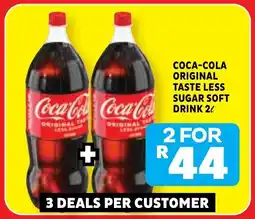 Usave Coca-cola original taste less sugar soft drink offer