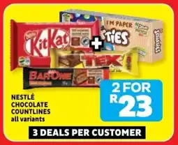 Usave Nestlé chocolate countlines offer