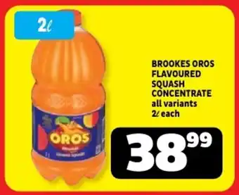 Usave Brookes oros flavoured squash concentrate offer