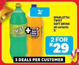 Usave Sparletta/ twist soft drink offer