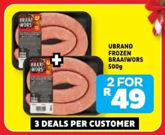 Usave Ubrand frozen braaiwors offer