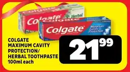 Usave Colgate maximum cavity protection/ herbal toothpaste offer