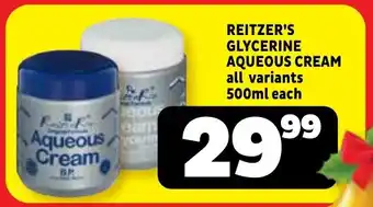Usave Reitzer's glycerine aqueous cream offer