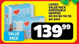 Usave Lovies value pack disposable nappies offer