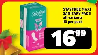Usave Stayfree maxi sanitary pads offer