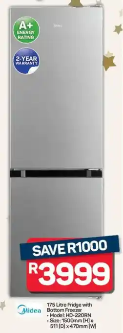 Midea Fridge with Bottom Freezer