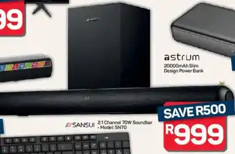 Pick n Pay Hypermarket SANSUI 2.1 Channel 70W Soundbar offer